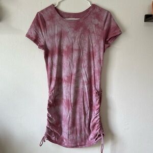 Cute pink tie dye dress, ties on sides